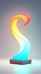 Canvas Print - Abstract colorful  sculpture on a white background.