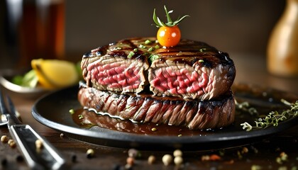 Wall Mural - Savoring the Essence of Western Premium Steak: A Gourmet Photography Journey