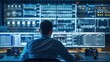 © eriksvoboda - A man works in a control room with screens and data displays to monitor and analyze information
