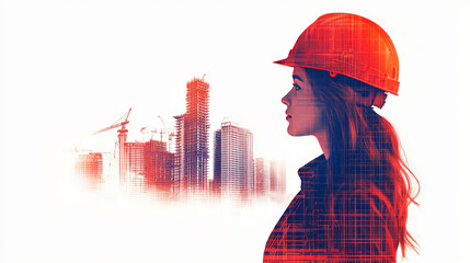 Poster - A female architect envisions a cityscape.