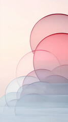 Wall Mural - Abstract pink and blue circles on a white background.