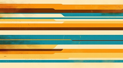 Wall Mural - Vibrant horizontal stripes in blue brown and yellow Eye catching vector background suitable for textiles packaging wallpaper and other design applications