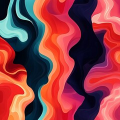 Poster - Colorful wave patterns in vibrant hues