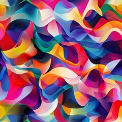 Poster - Colorful abstract wavy pattern design