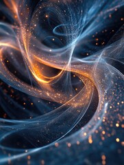 Poster - Fantasy 3D rendered abstract background featuring intricate twisted particles detailed lines and glowing elements ideal for technology or business themes