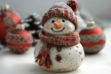 Sticker - Festive Snowman in Winter Wonderland - Celebrating Christmas and New Year