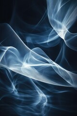 Poster - Abstract Twisted Lines in Space Featuring Depth of Field Against a Dark Blue Background