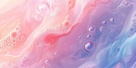 Poster - Abstract pastel marble like background with bubbles and foam texture