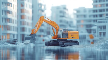 Canvas Print - Excavator by Buildings.