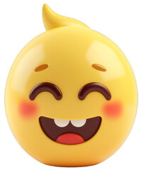 Cute emoticon kids 3D on transparent backgroun