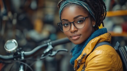 Young Woman on Bike