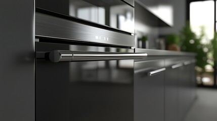 Canvas Print - Close-Up of Modern Kitchen Oven Door