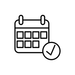 Poster - Calendar icon vector, simple flat black linear illustration for web and app..eps