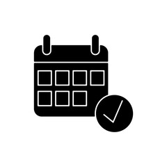Poster - Calendar icon vector, flat black simple illustration for web and app..eps