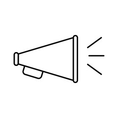 Poster - Megaphone line icon, vector flat black trendy style illustration for web and app..eps