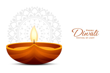 happy diwali design with diya oil lamp. diwali holiday background. festival of lights celebration. v