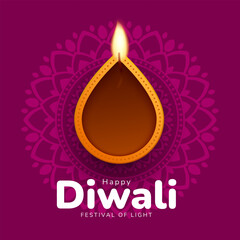 Wall Mural - Happy Diwali. Indian festival of lights celebration. Traditional hindu festival card design. Vector illustration