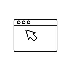 Poster - Web browser window icon, simple flat black linear illustration for web and app..eps