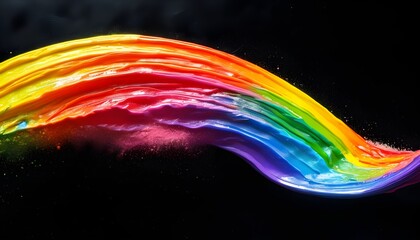 Wall Mural - Vivid Rainbow Arc Against a Dark Canvas