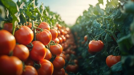 Canvas Print - Ripe Tomatoes on Vine.