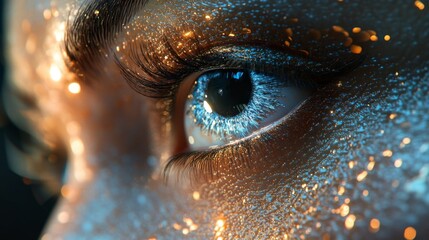 Canvas Print - Sparkling Eye Close Up.