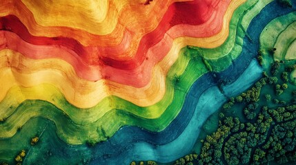 Wall Mural - Rainbow Fields.