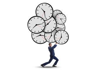 Wall Mural - Time stress management concept with businessman