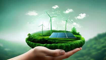 Wall Mural - Innovative Green Energy Solutions for a Sustainable and Eco-Friendly Future