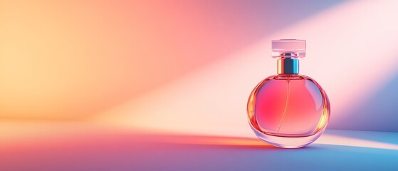 Perfume Bottle on a Gradient Background.