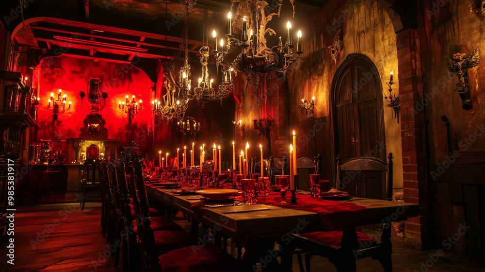 Holloween Theme Dracula's Mansion Inspired Restaurant Interior ...