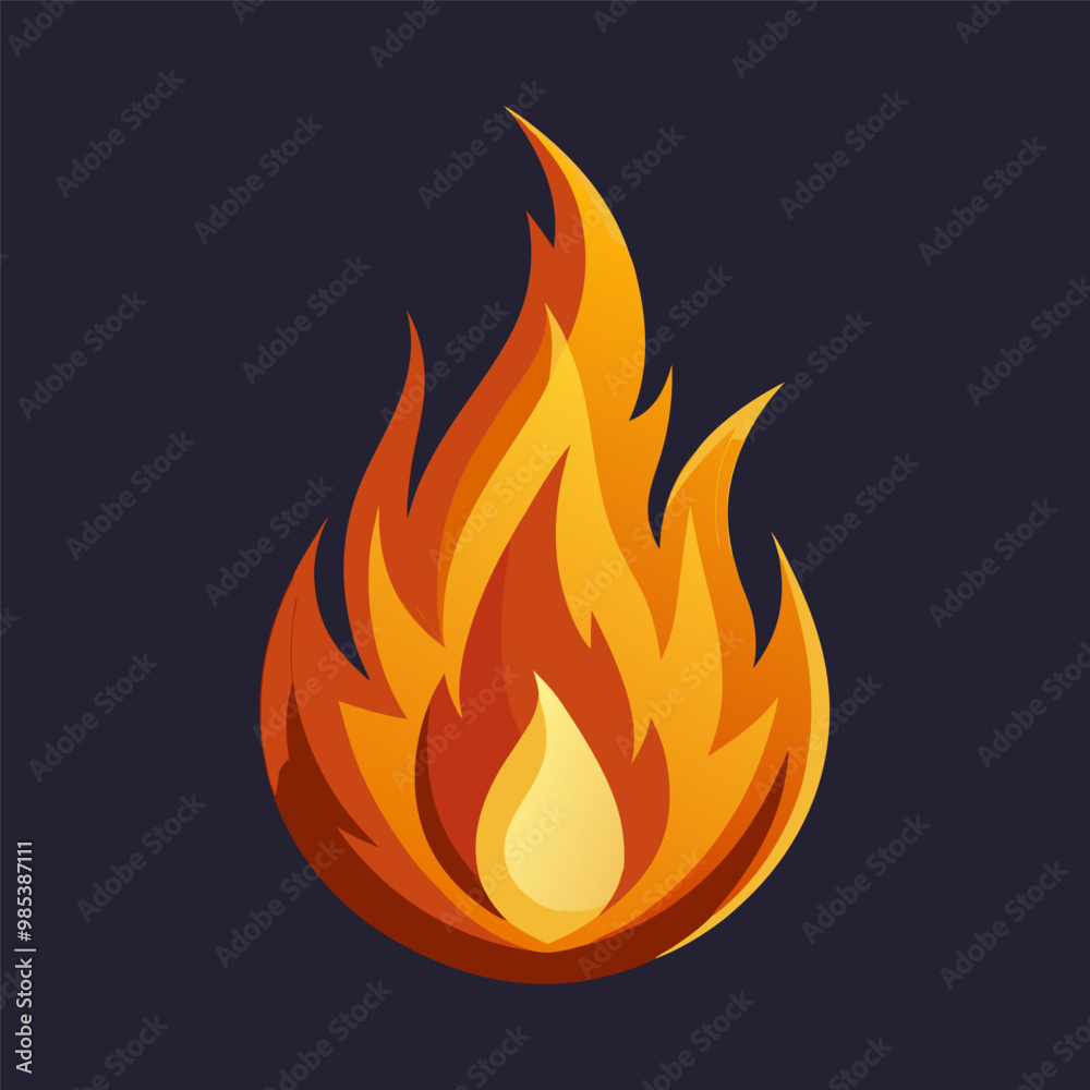Vector Fire Flame Icon Campfire and Bonfire Design Elements Stock ...