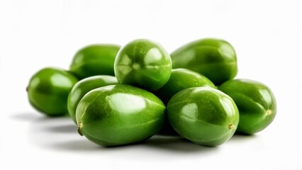 Wall Mural -  Fresh glossy green olives perfect for a healthy snack or culinary delight