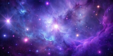 Wall Mural - Space background with purple nebula and stars, Space, background, purple, nebula, stars, galaxy, universe, cosmic, astronomy