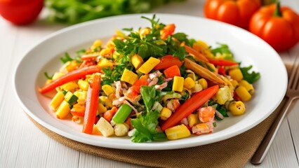 Wall Mural -  Fresh and vibrant salad ready to be enjoyed