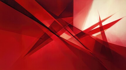 Poster - Abstract red lines and shapes with subtle shadows and highlights, creating a sophisticated and dynamic visual