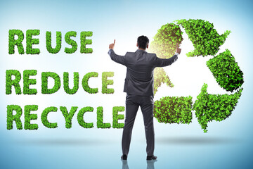 Wall Mural - Recycling logo with ecology concept