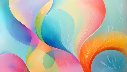 Wall Mural - Pastel Harmony: Abstract Patterns and Stylized Forms in Delicate Colors