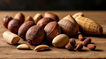 Poster -  Nutty Delights  A closeup of almonds in their natural glory