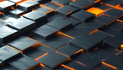 Wall Mural - Futuristic Isometric Design of Abstract 3D Squares Wallpaper