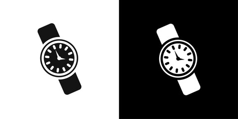 Poster - Wristwatch icon Flat vector set outline