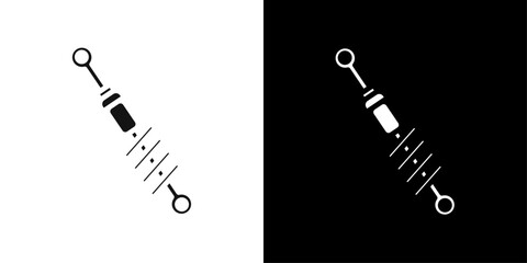 Poster - damper icon Flat vector set outline