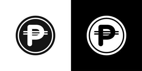 Poster - cuba peso icon flat vector set outline