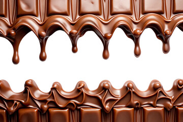 Wall Mural - melted chocolate surface isolated on a white background