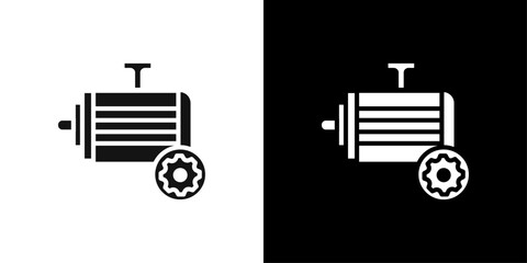 Poster - Motor icon Flat vector set outline