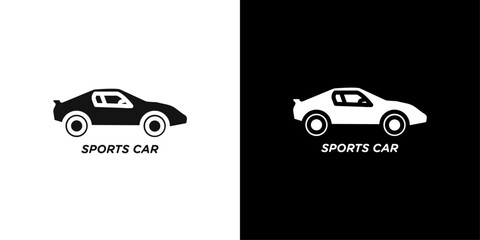 Sports Car icon Flat vector set outline