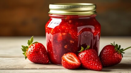 Wall Mural -  Freshly picked strawberries ready to be savored