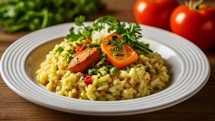 Canvas Print -  Deliciously balanced meal on a plate