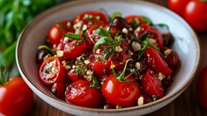 Wall Mural -  Freshly sliced tomatoes ready to be savored