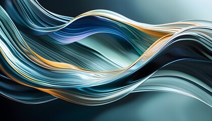 Wall Mural - Dynamic Aqua Waves: An Elegant Abstract Capture of Fluid Motion and Artistic Flow