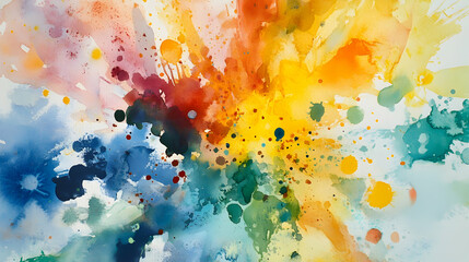 Wall Mural - Abstract watercolor background with colorful splashes.